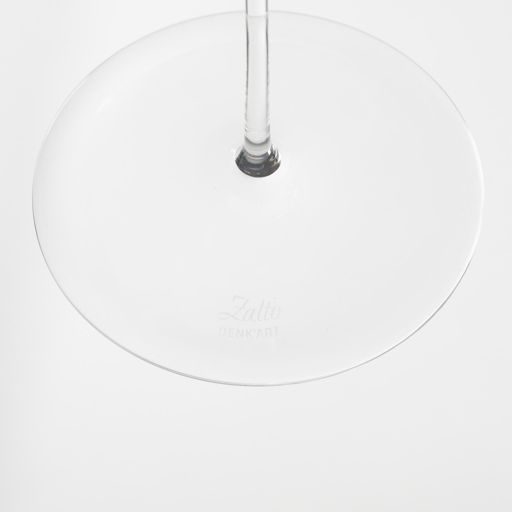 Hans Denk, six 'Denk'Art' Burgundy glasses, Zalto, Austria.