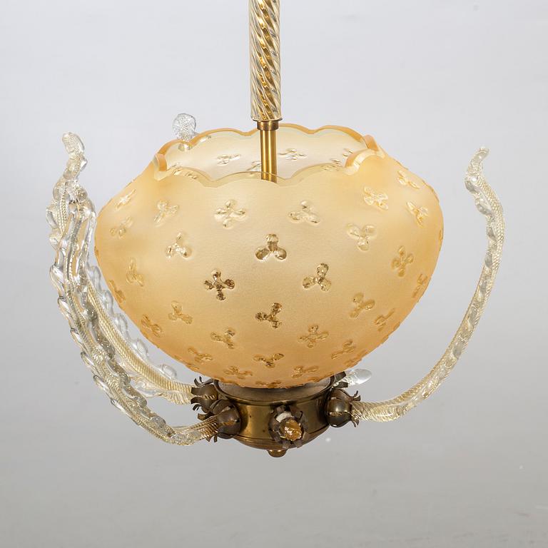 TAKLAMPA, möjligen Orrefors 1900-talets mitt.