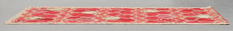 Ann-Mari Lindbom, gift Forsberg, VÄVD TAPET/DRAPERI, "Röd Crocus", gobelängvariant, ca 250,5 x 138,5-143 cm, signerad AB MMF AML.