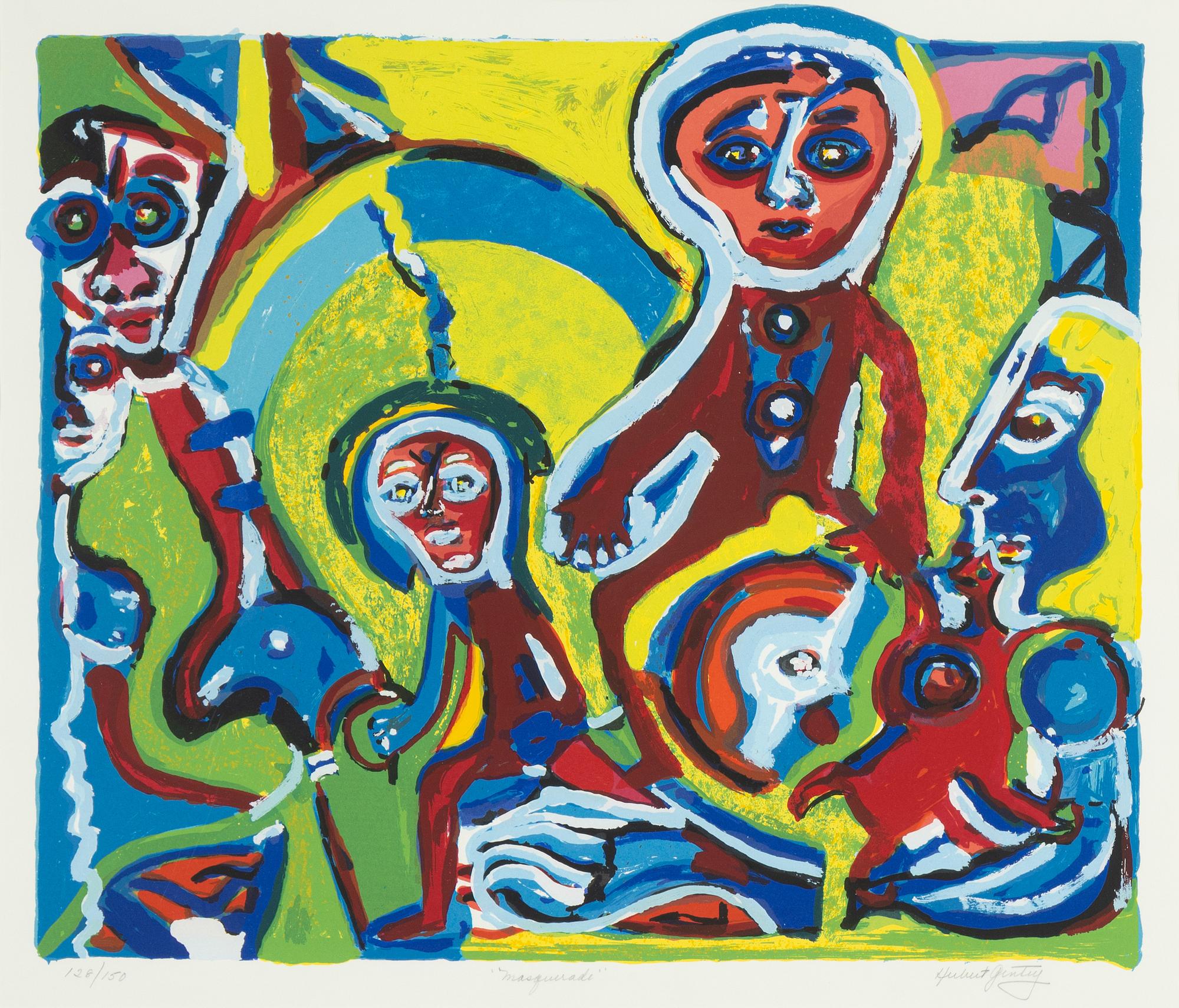 Herbert Gentry, silkscreen in colours, signed 128/150.