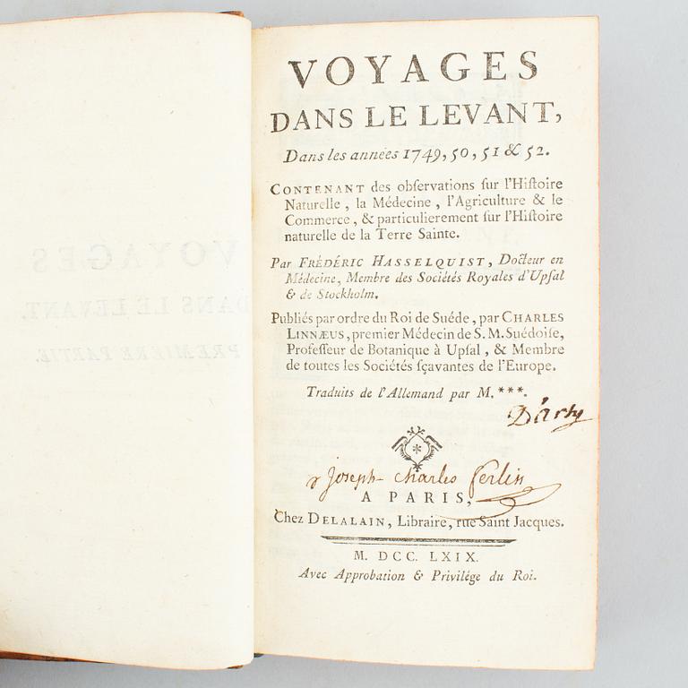 Hasselquist’s ”Iter palaestinum”, French edition 1769.