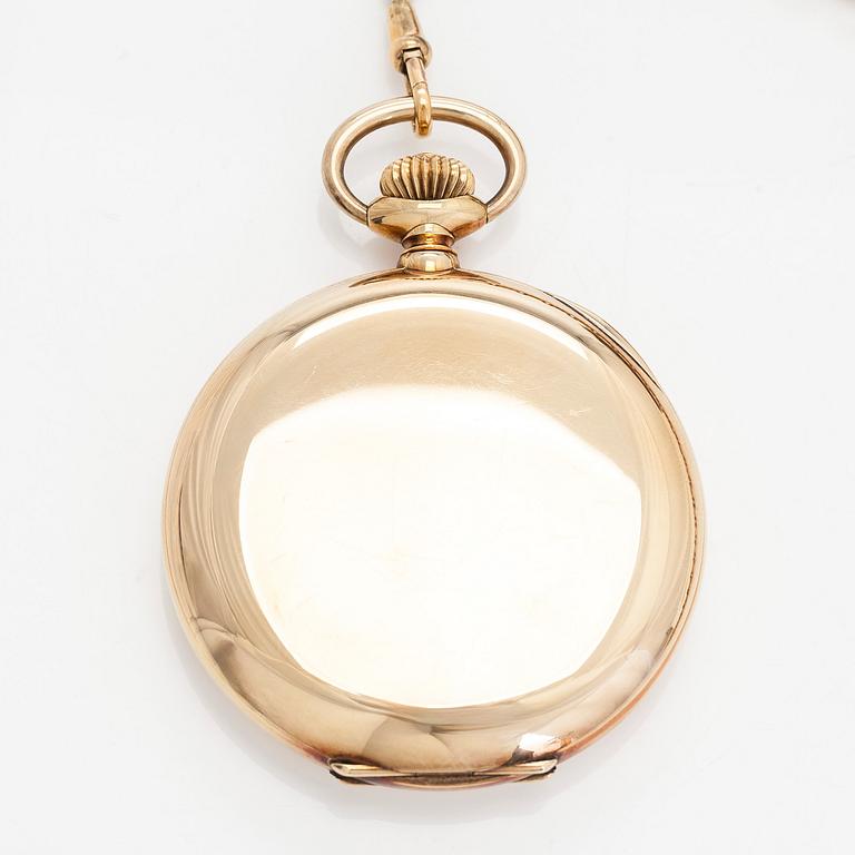 Zenith, taskukello, 55 mm, 14K kultaa, ankkurikäynti, kellonvitjat 14K kultaa.