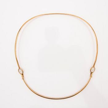 Vivianna Torun Bülow-Hübe, Necklace, 18K gold set with two moonstones, by Georg Jensen, Denmark.