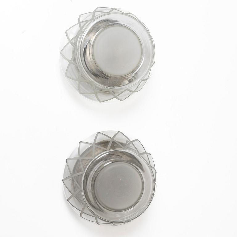 Harald Notini, taklampor, ett par, modell 11197, Arvid Böhlmarks Lampfabrik, Stockholm, 1940-tal.