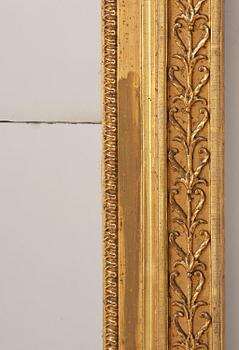 A late Gustavian giltwood mirror, Stockolm circa 1800.