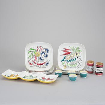 PARTI PORSLIN, Rörstrand, bl a Marianne Westman "Picknick", "Arom" och "My Garden", 11 delar.