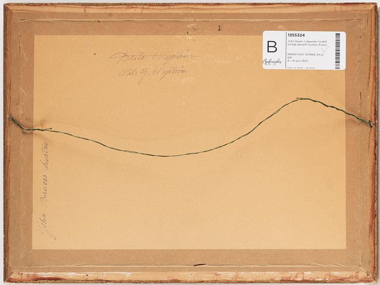 John Bauer, Liggande modell (enligt uppgift hustrun Ester).