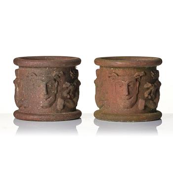 Anna Petrus, a pair of "Blomkruka N:r 1" cast iron flower pots, Näfveqvarns bruk, Sweden.