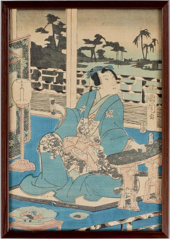 TRÄSNITT, 3 st, Japan, 1800-tal.