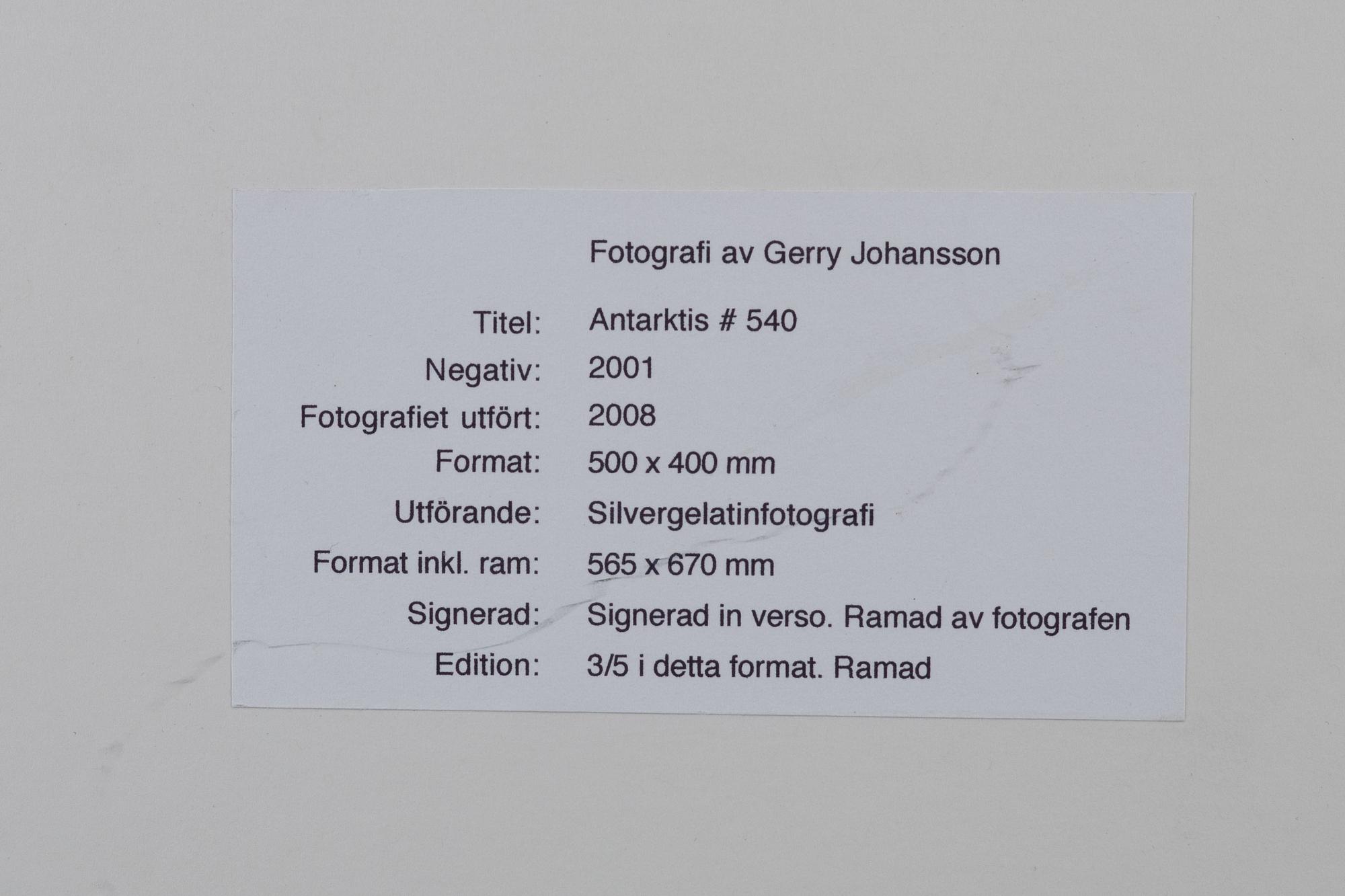 Gerry Johansson, "Antarktis #415", 2001.