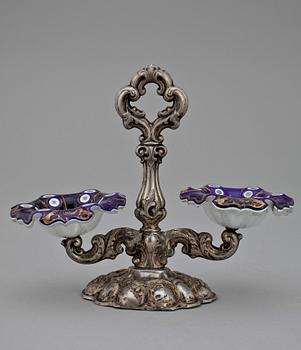 SALTKAR, silver, glas, nyrokoko, 1800-talets andra hälft.