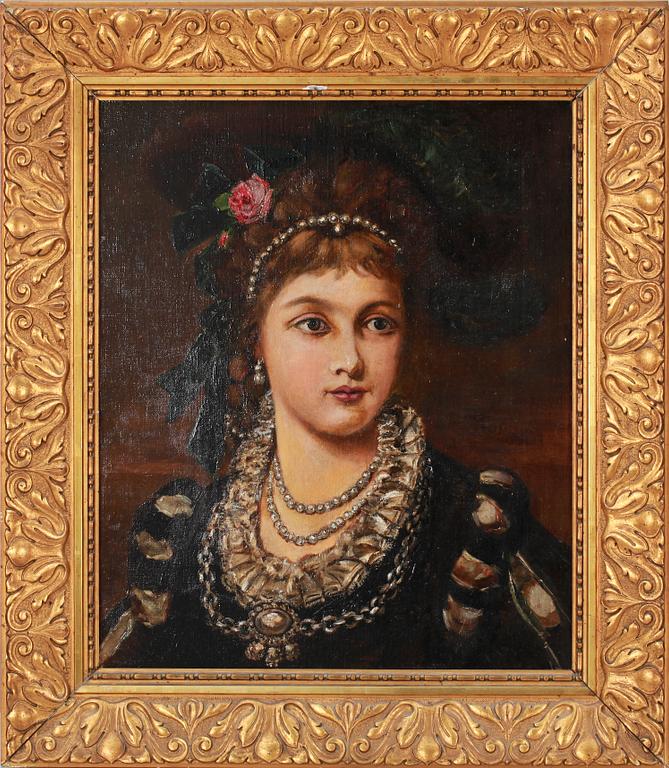 OKÄND KONSTNÄR, olja på duk, ej sign, 1800-tal.