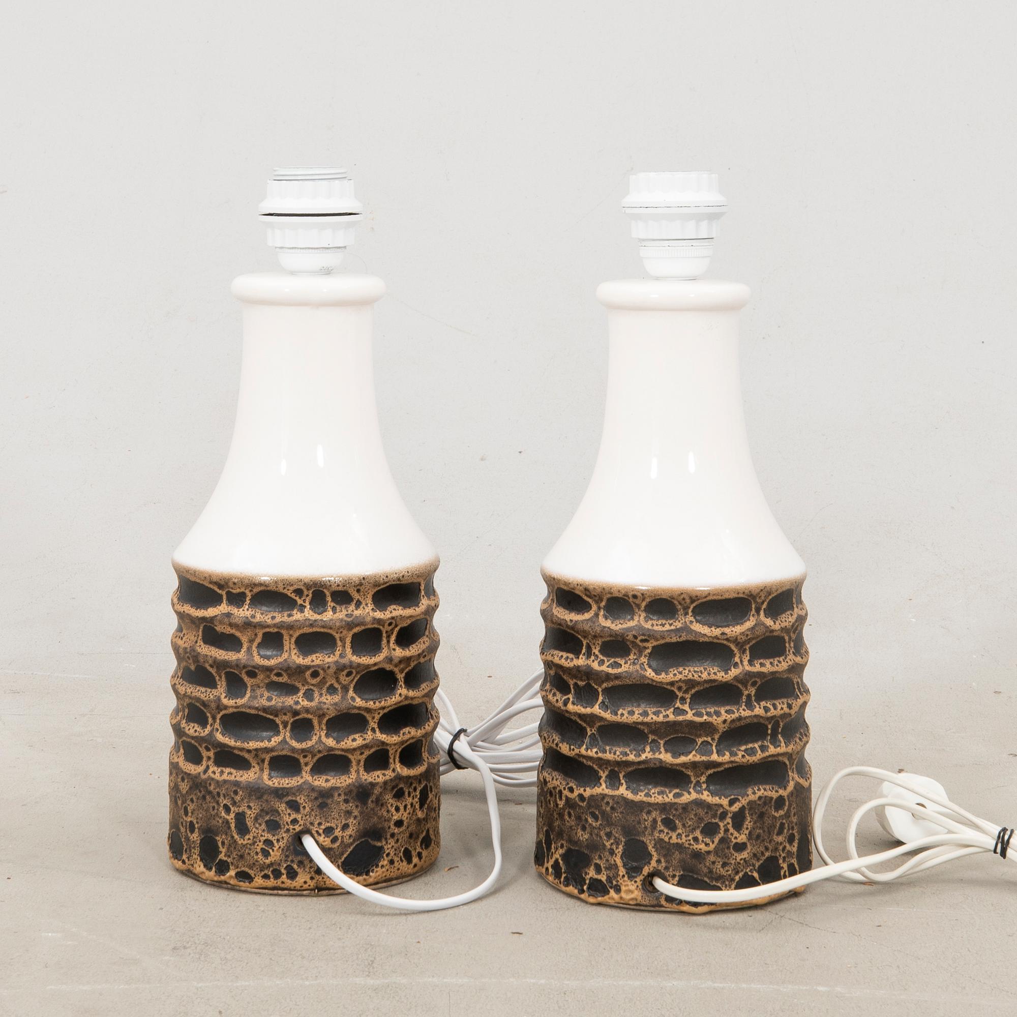 Table lamps a pair 1970s.
