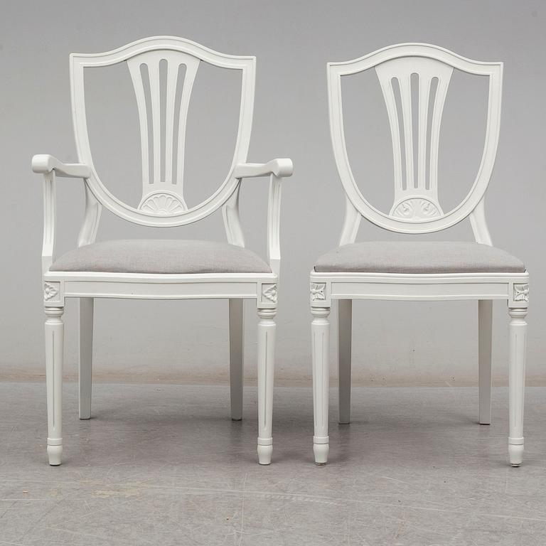 A set of 10 chairs, gustavian style, late 20th century.