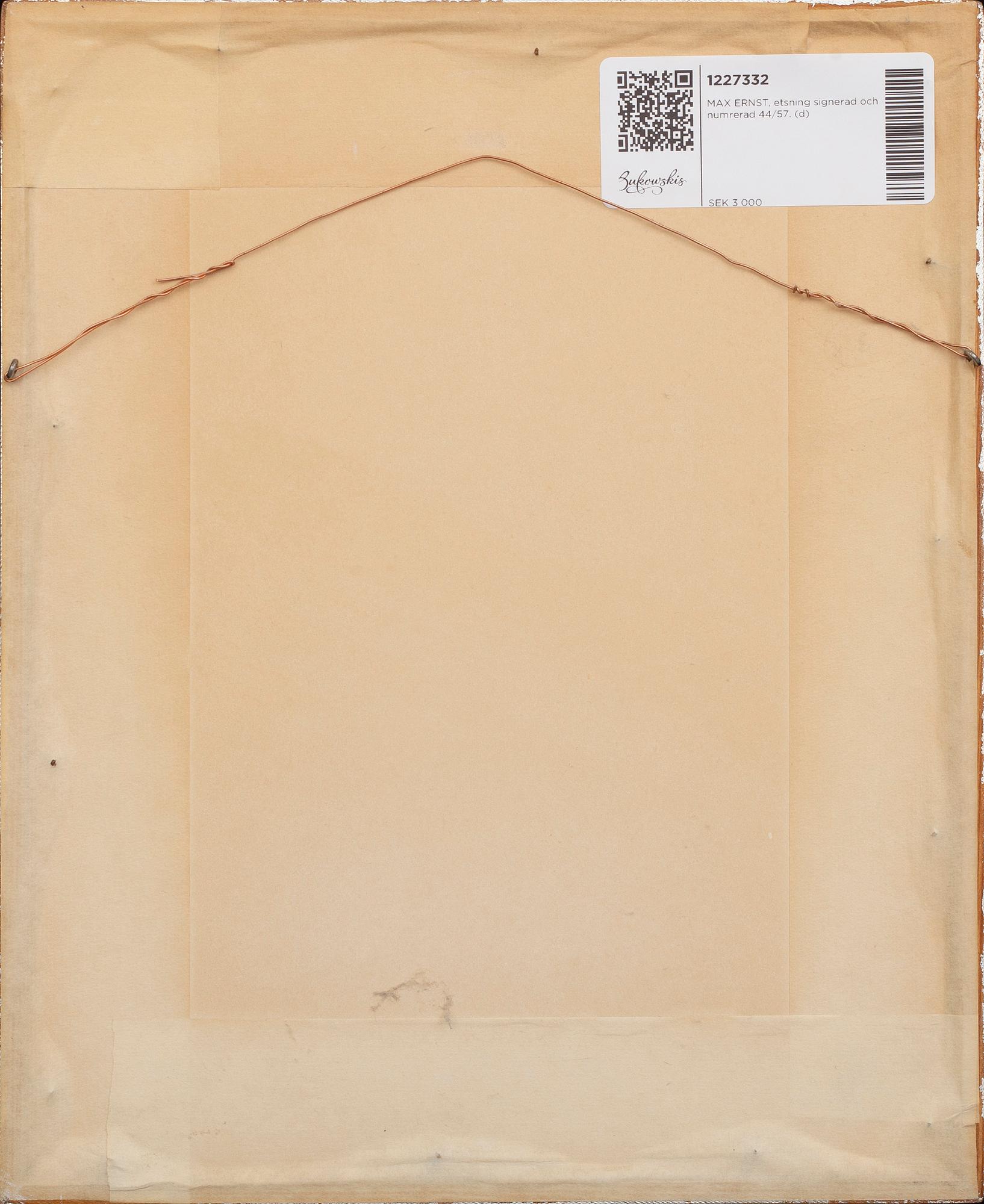 MAX ERNST, etching signed and numbered 44/57.