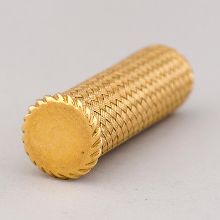 A GOLD LIPSTICK CASE, 18K gold.