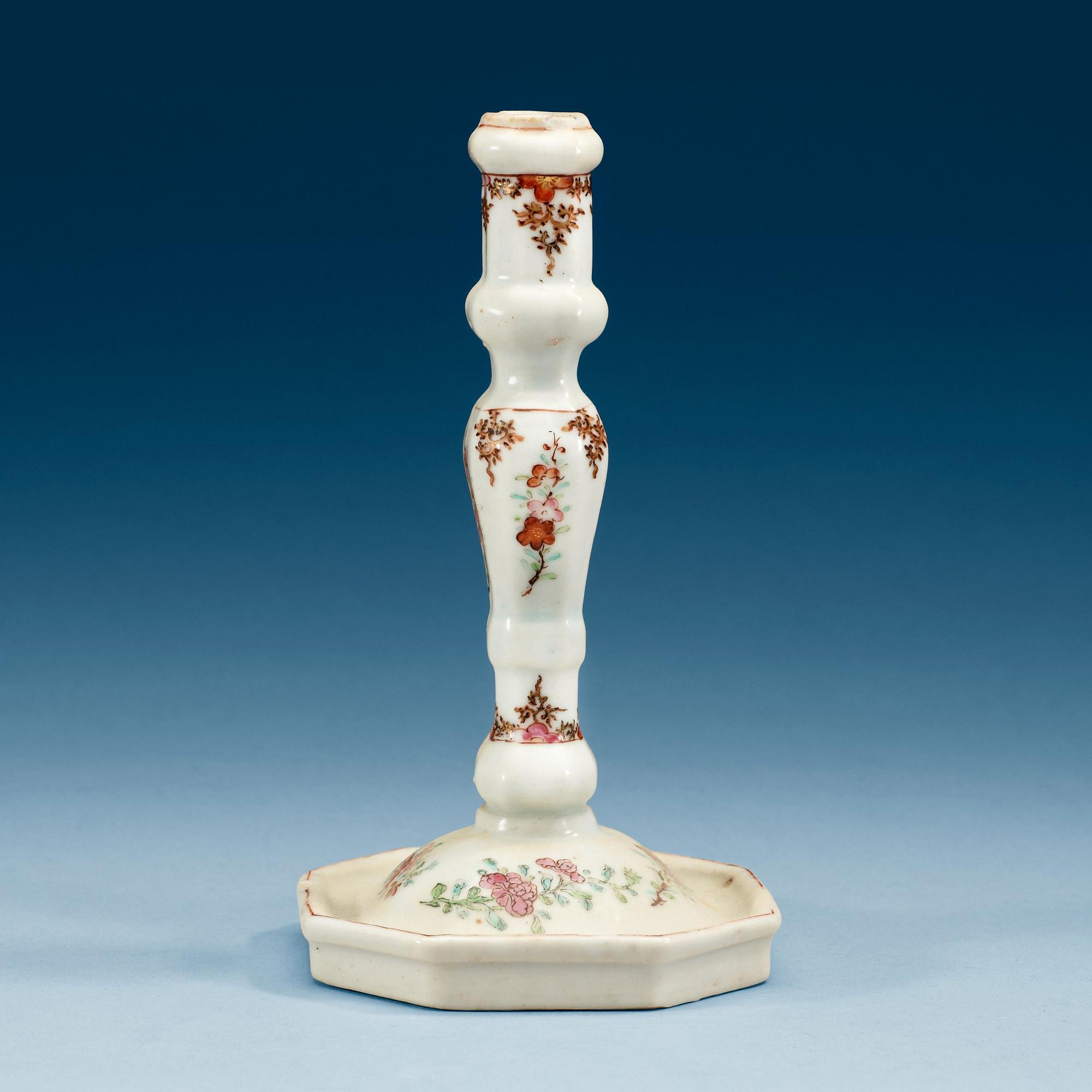 A famille rose candle stick, Qing dynasty, Qianlong (1736-95).
