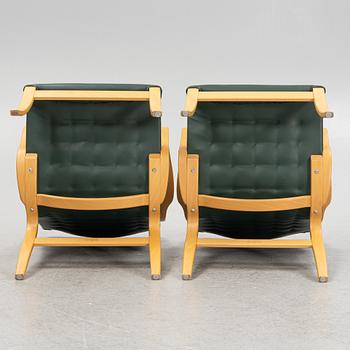 Bruno Mathsson, a pair of 'Mina' armchairs, Bruno Mathsson International, Värnamo, 1997.