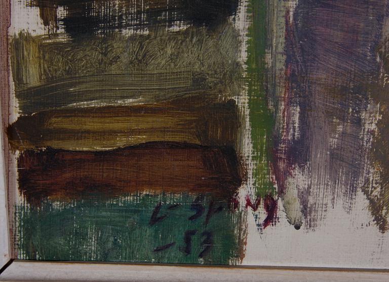 OKÄND KONSTNÄR, olja på pannå. Otydl. sign, dat. -53.