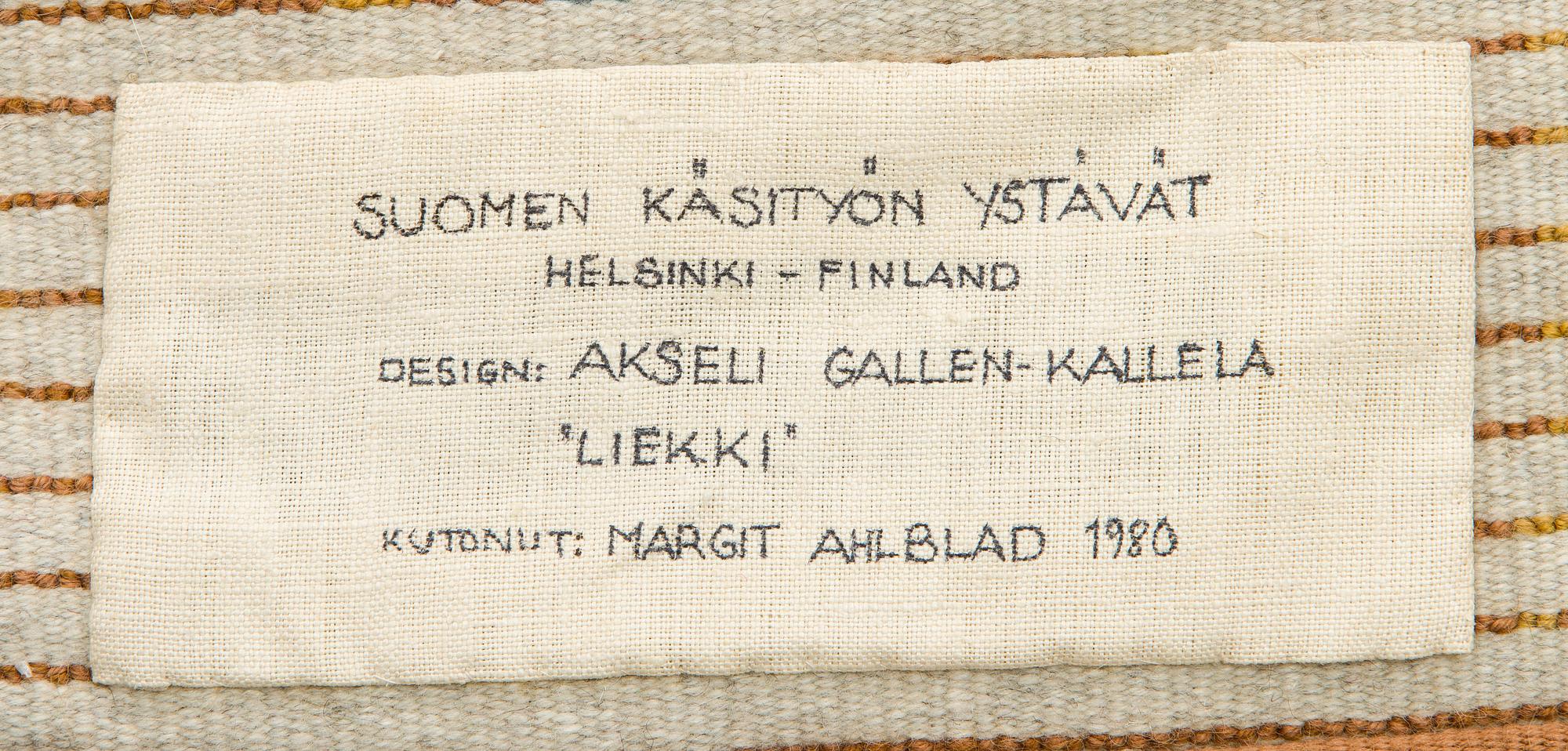 Akseli Gallen-Kallela, ryarug for Friends of Finnish Handicraft. Circa 195 x 120 cm.