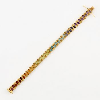 An H. Stern bracelet 18K gold with coloured gemstones and round brilliant-cut diamonds.
