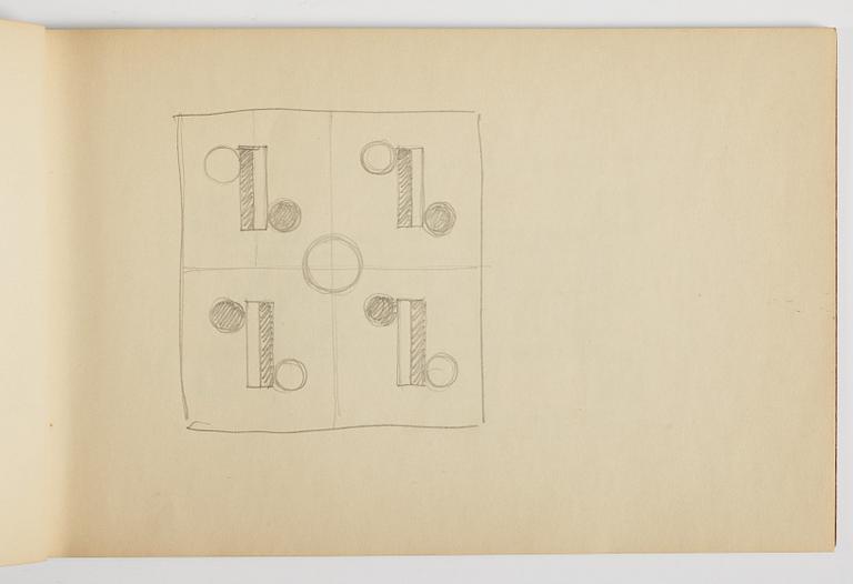 GÖSTA ADRIAN-NILSSON, sketchpad, 1920/30's, by the artist's own hand inscribed GAN with blue colour pencil on the cover.