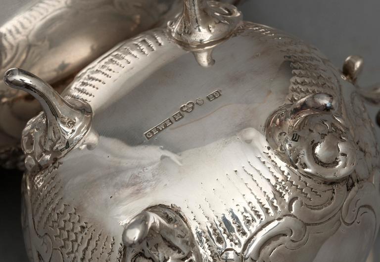 PARTI SILVER, 4 delar. 1900-tal. Tot vikt ca 625 g.