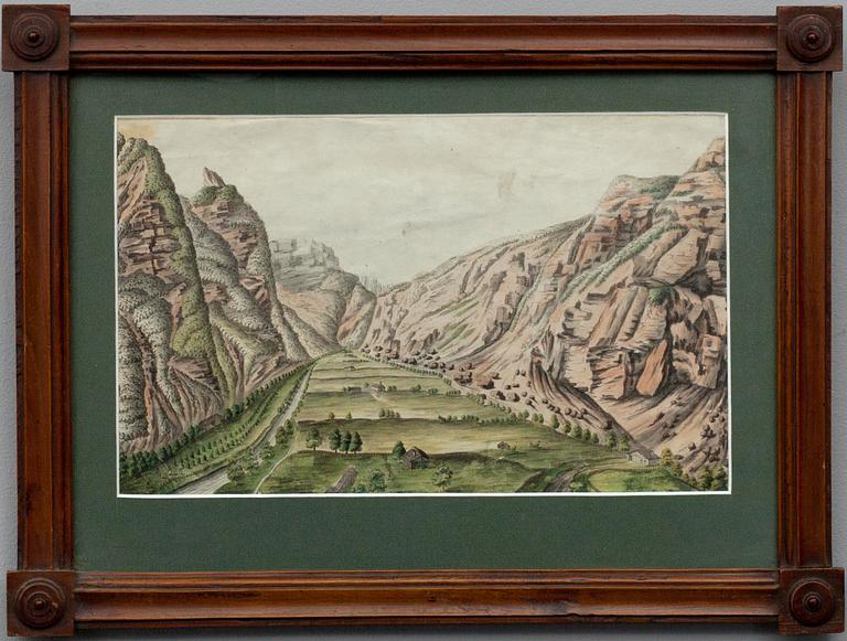 OKÄND KONSTNÄR, gravyr, handkolorerad, 1800-talets första hälft.