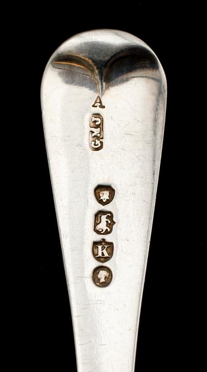 SKEDAR, 12 st, samt SOCKERTÅNG, London, 1800-tal. Tot vikt 244 g.