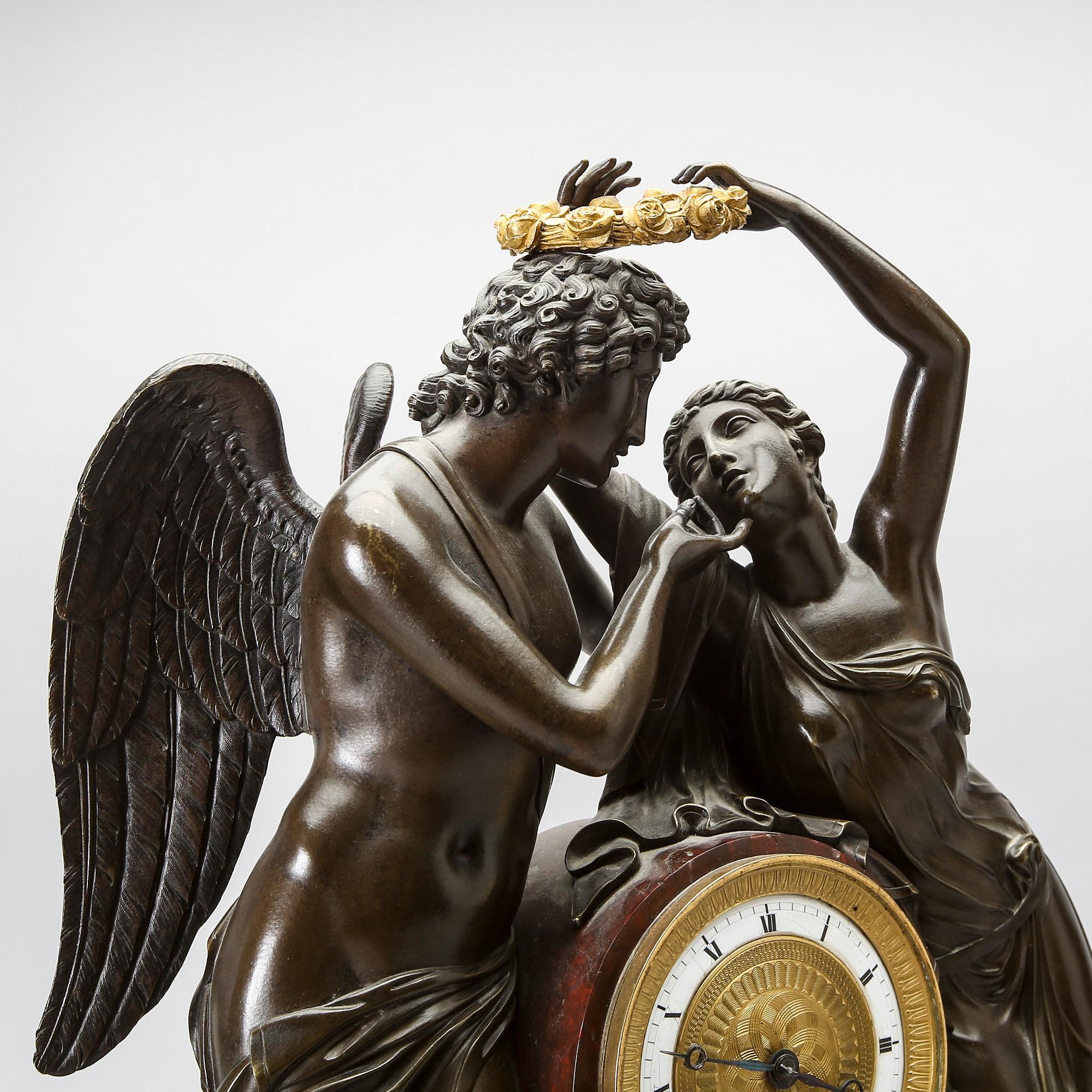 A French empire mantle clock signed Lesage eléve de Breguet.