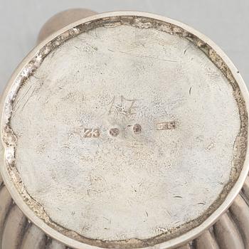 A Swedish Empire silver coffee pot, mark of Gustaf Folcker, Stockholm 1830.