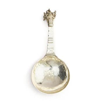 267. A Swedish 18th century silver spoon, mark of Nils Orstedt, Norrköping 1767.