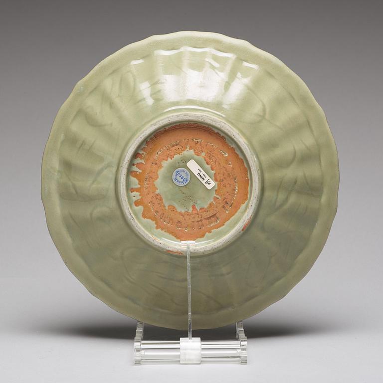 A celadon glazed dish, Ming dynasty (1368-1644).