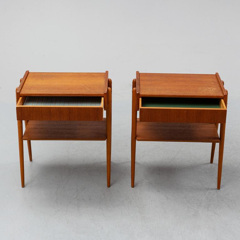 A pair of bedside tables, 1950's-60's.