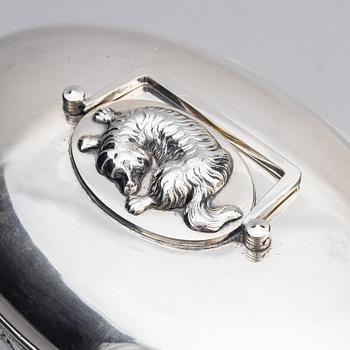 A Swedish 19th century silver sugar-casket, mark of Adolf Zethelius, Stockholm 1815.