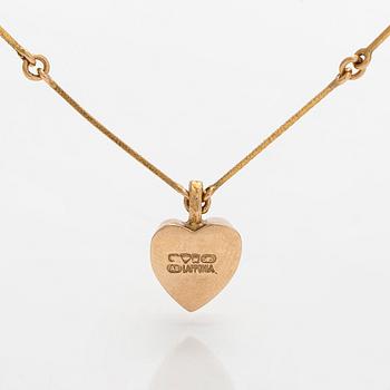 Björn Weckström, a 14K gold 'Heart' necklace and bracelet, Lapponia 1971 and 1978.