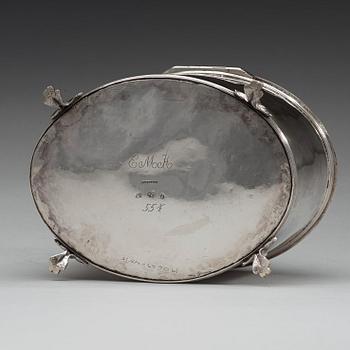 PEHR ZETHELIUS, Stockholm 1798, sockerskrin, silver, gustavianskt.