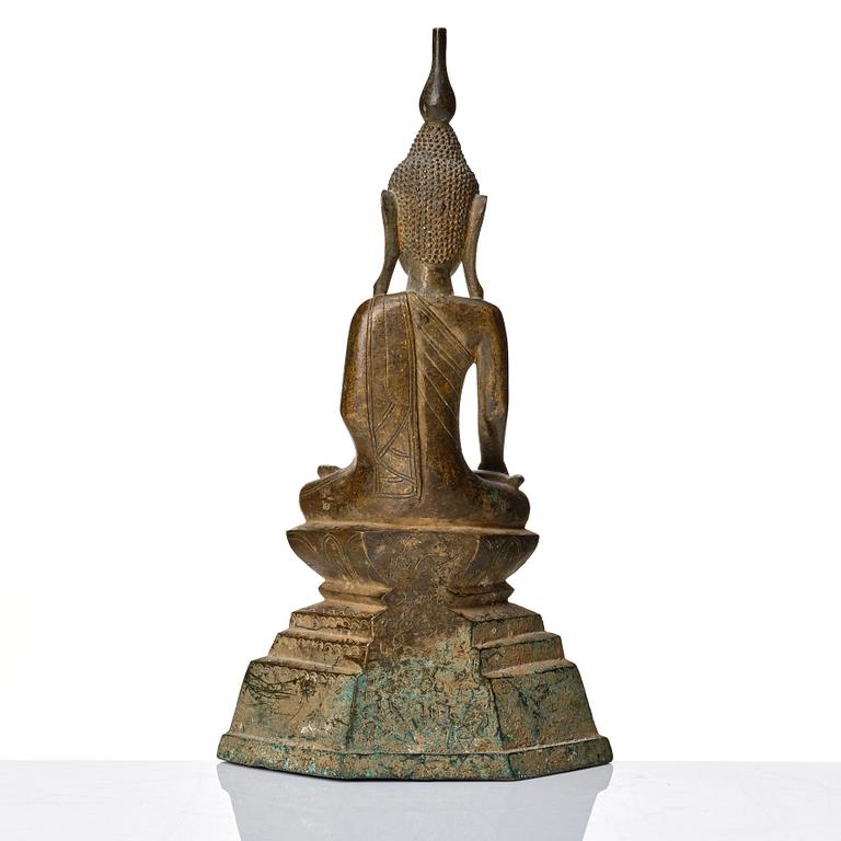 A bronze figure of Buddha, Burma, 19th Century.