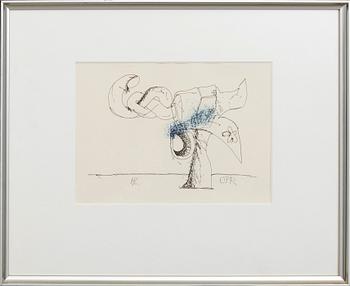 Carl Fredrik Reuterswärd, a signed lithograph.
