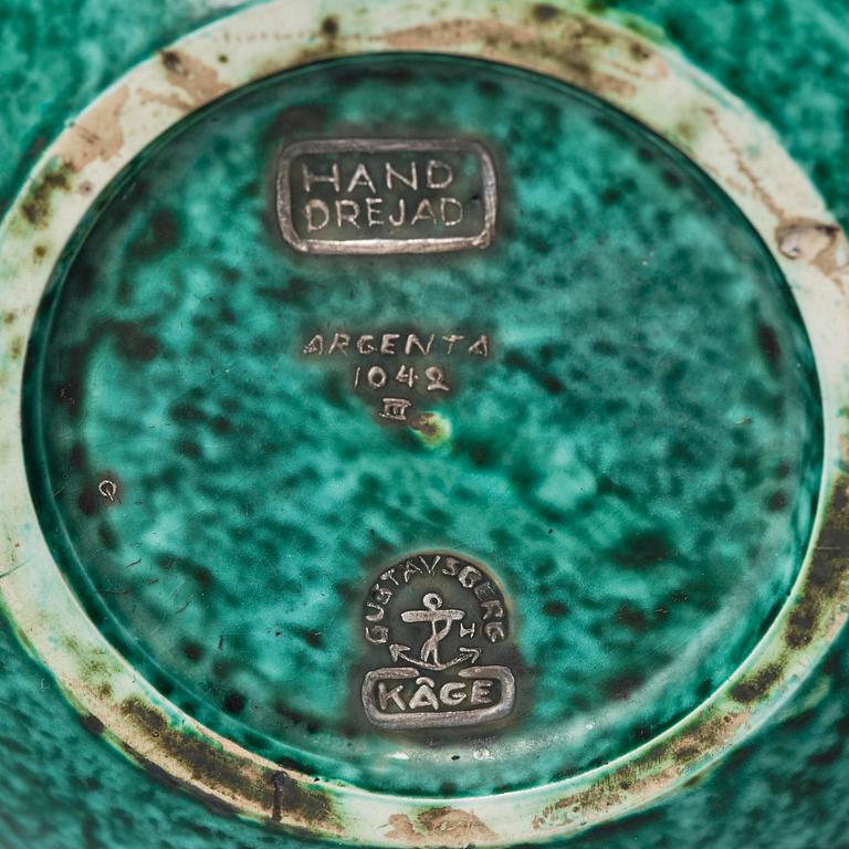 Wilhelm Kåge, an "Argenta"  stoneware vase, Gustavsberg 1938.