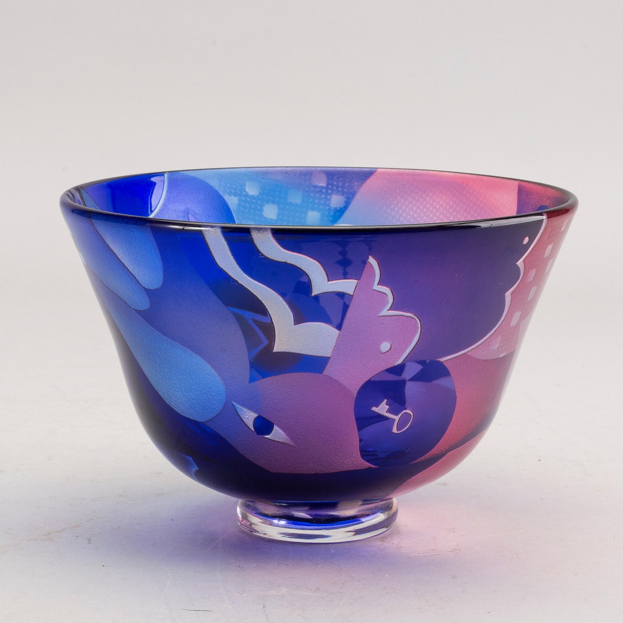 Bertil Vallien, skål, glas, Kosta Boda Studio Edition 26/90 305881004.