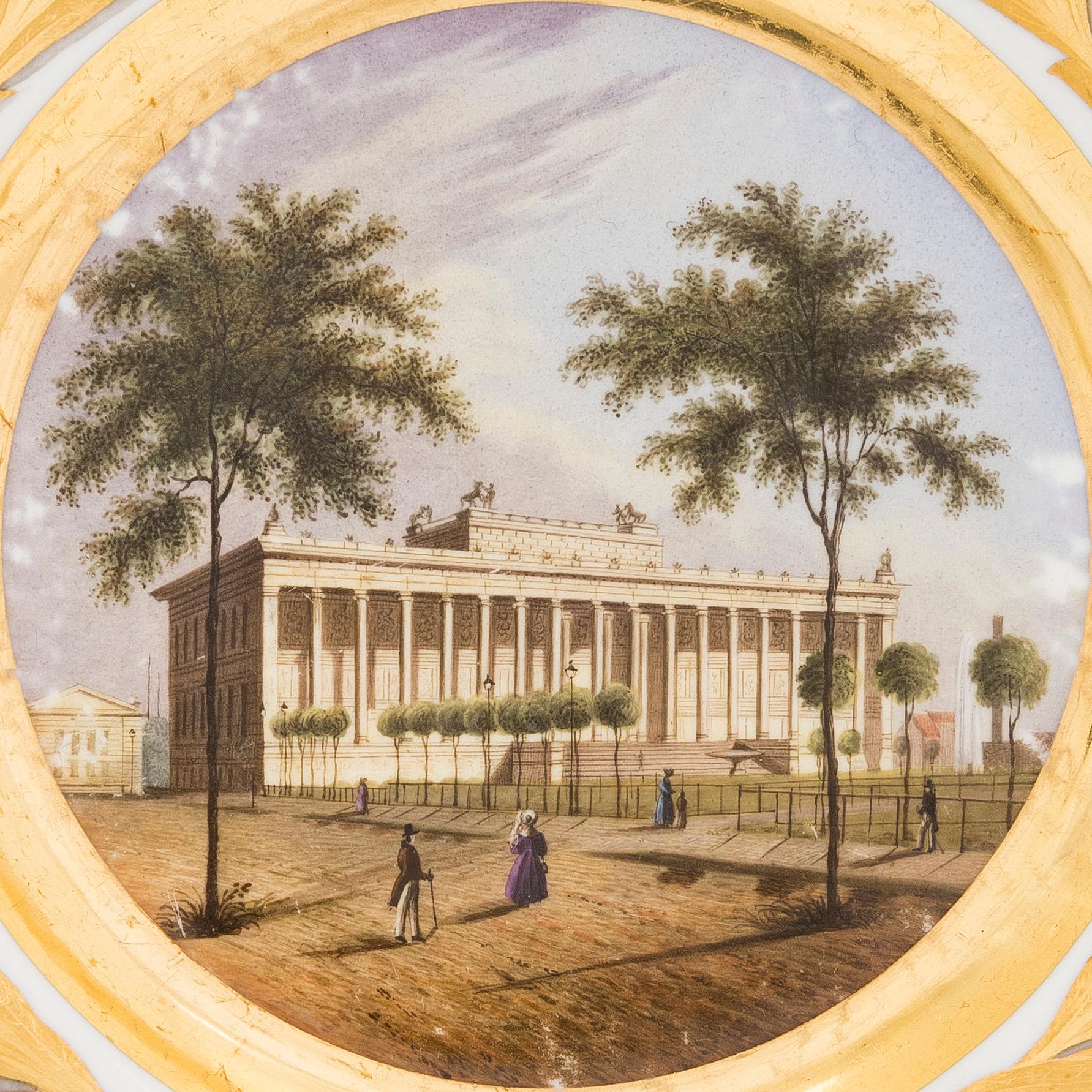Tallrikar, 3 st, porslin, Kejserliga porslinsfabriken, Nikolai I:s tid 1825-1855.