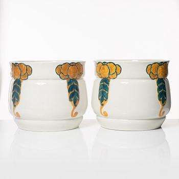 Alf Wallander, ytterfoder, ett par, flintgods, jugend, Rörstrand, 1900-talets början.