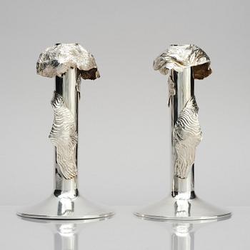 Olle Ohlsson, a pair of silver candlesticks, Stockholm, Sweden 1978.