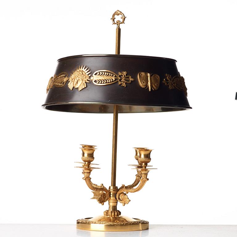 An Empire-style 19th century LAMPE À BOUILLOTTE.