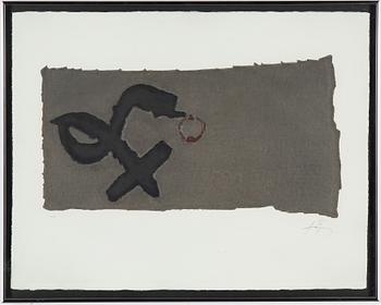 Antoni Tàpies, färgetsning, signerad HC.