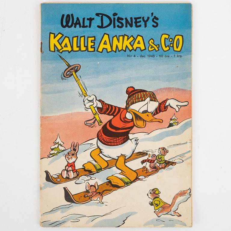 Serietidningar, "Kalle Anka & Co", 3 st, nr 2,3,4, 1948.