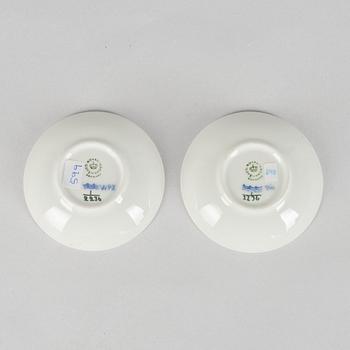 A six part 'Blue Fluted Plain' egg service, Royal Copenhagen, 20th century.