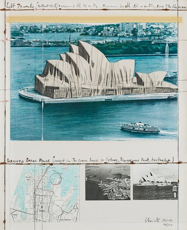 Christo & Jeanne-Claude, "Wrapped Opera House (Project for the Opera House in Sydney, Bennelong, Australia)".