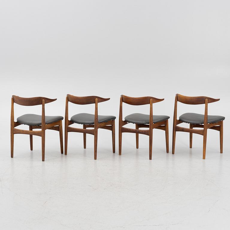 Knud Faerch, a set of four model '521' chairs, Slagelse Möbelvaerke, Denmark.